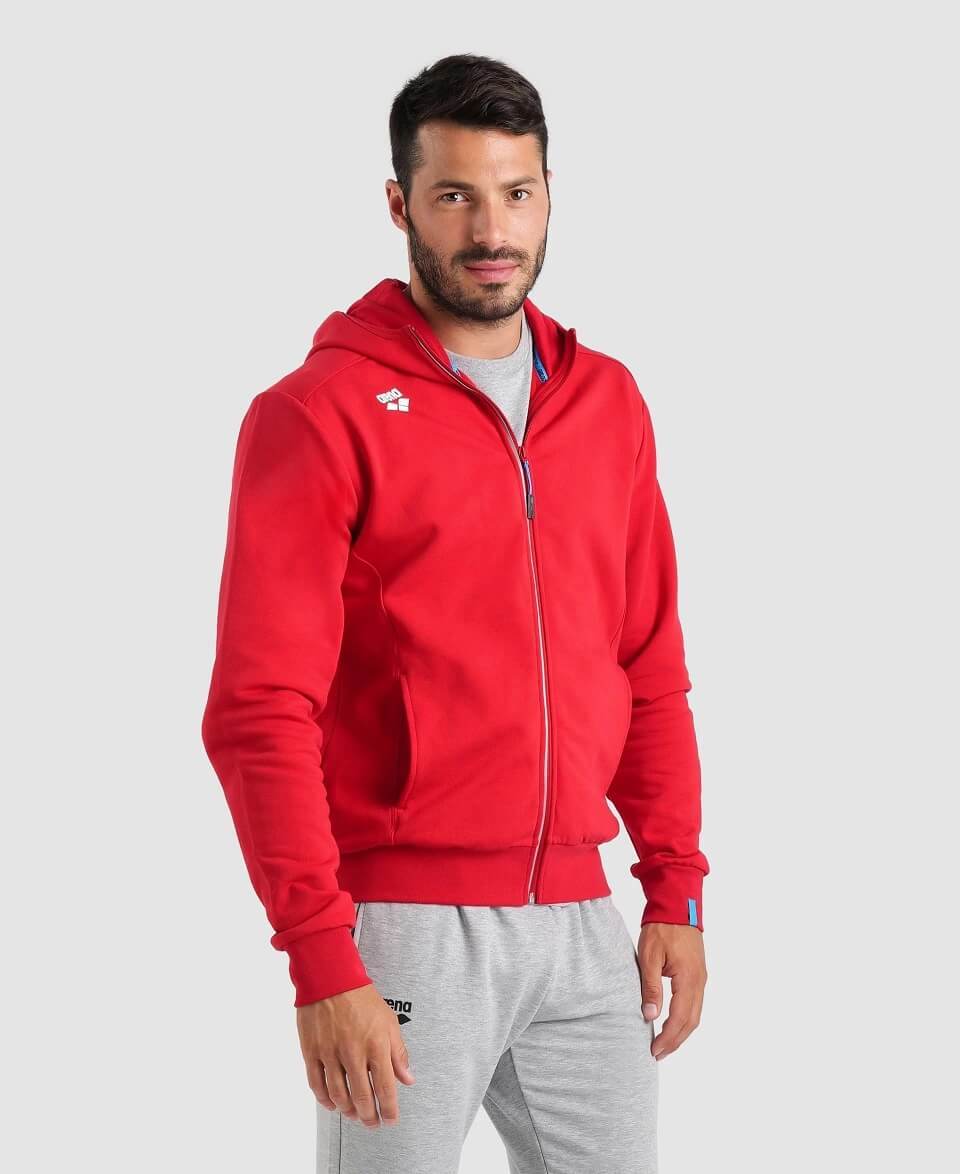 czerwona bluza arena rozpinana team hooded jacket