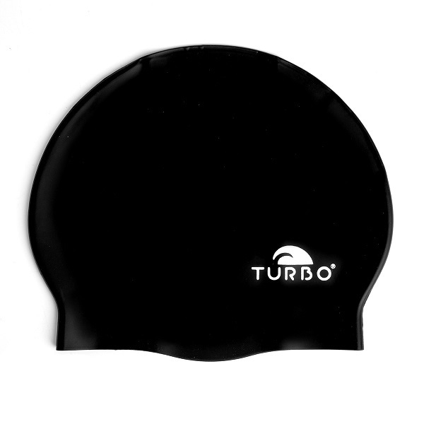 czarny silikonowy czepek plywacki na basen turbo