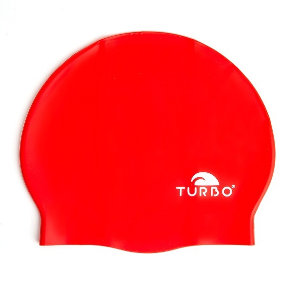czerwony silikonowy czepek plywacki na basen turbo
