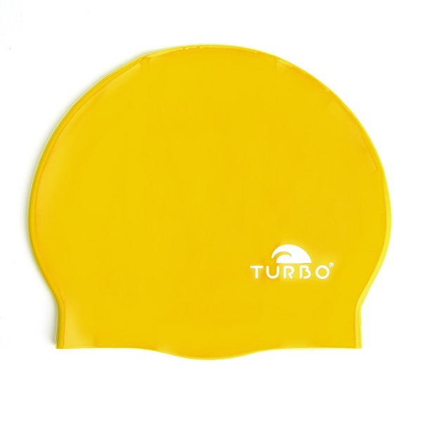 zolty silikonowy czepek plywacki na basen turbo